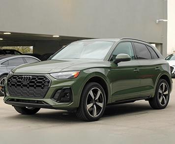 The Audi green color car combines luxury and performance with a stunning, eco-friendly design.